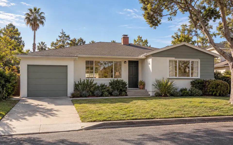 Post-war bungalow in Westchester, Los Angeles, with a single-car garage