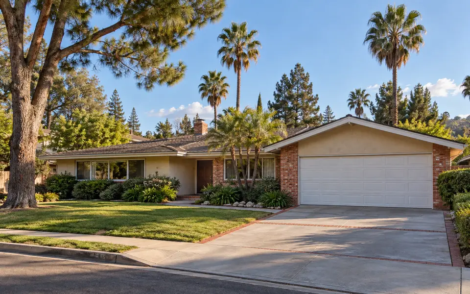 Ranch house in Woodland Hills with an attached two-car garage